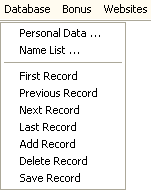 dropdown menu